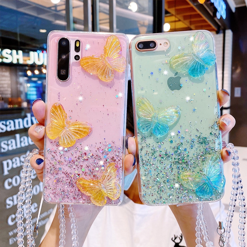 VIVO Y21 Y21S Y33S Y20 Y20i Y12S Y50 Y30 Y17 Y12i Y12 Y20S Y19 Y91 Y93 Y91i Y95 Y91C Y30i V15 V20 SE V20SE Y15 Y11 Y1S Y51 Z1 Pro Color Butterfly Sequin Bling Glitter Case Soft Phone Cover-3