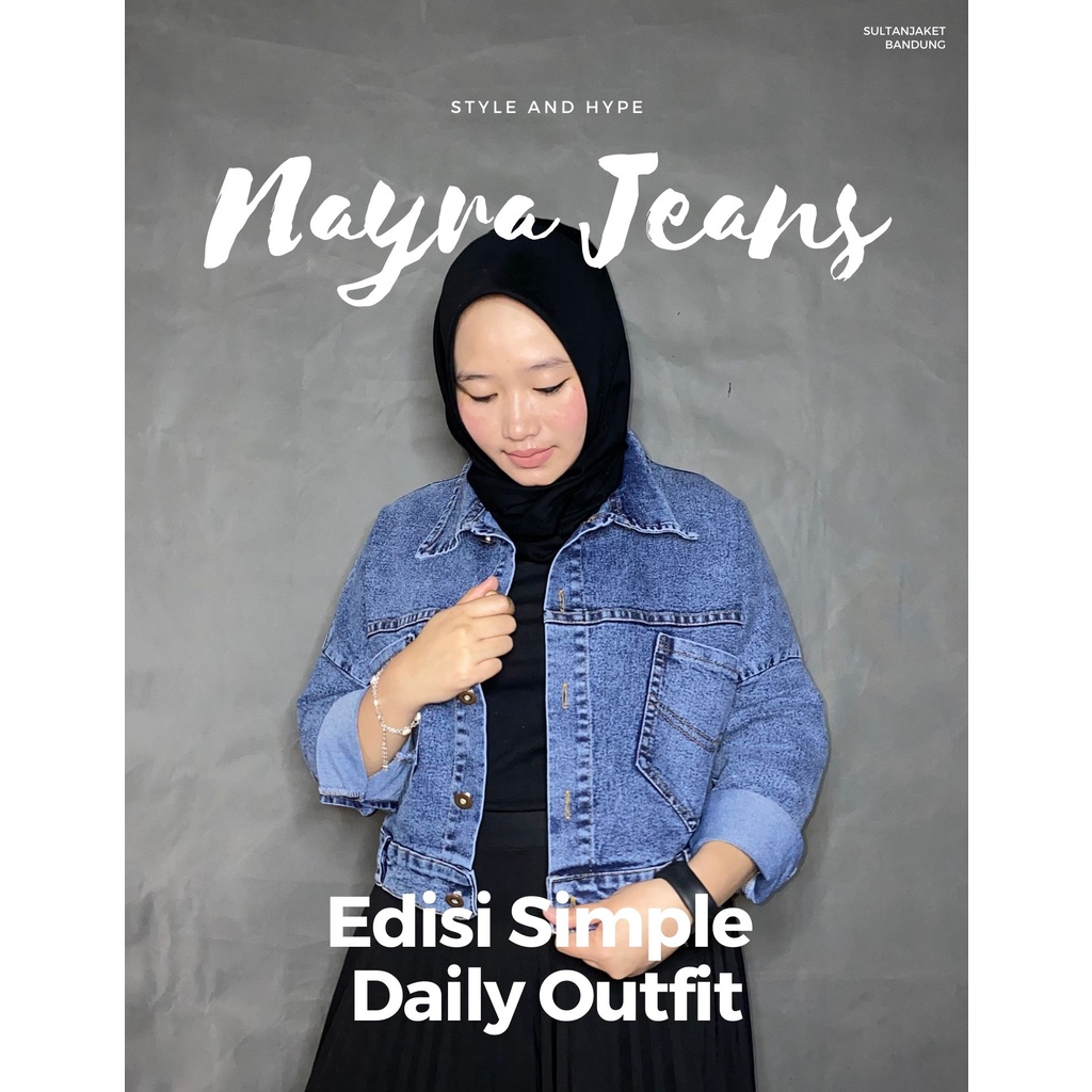 NAYRA CROOP JAKET JEANS |IJAKET DENIM WANITA MODEL ZARA TERBARU