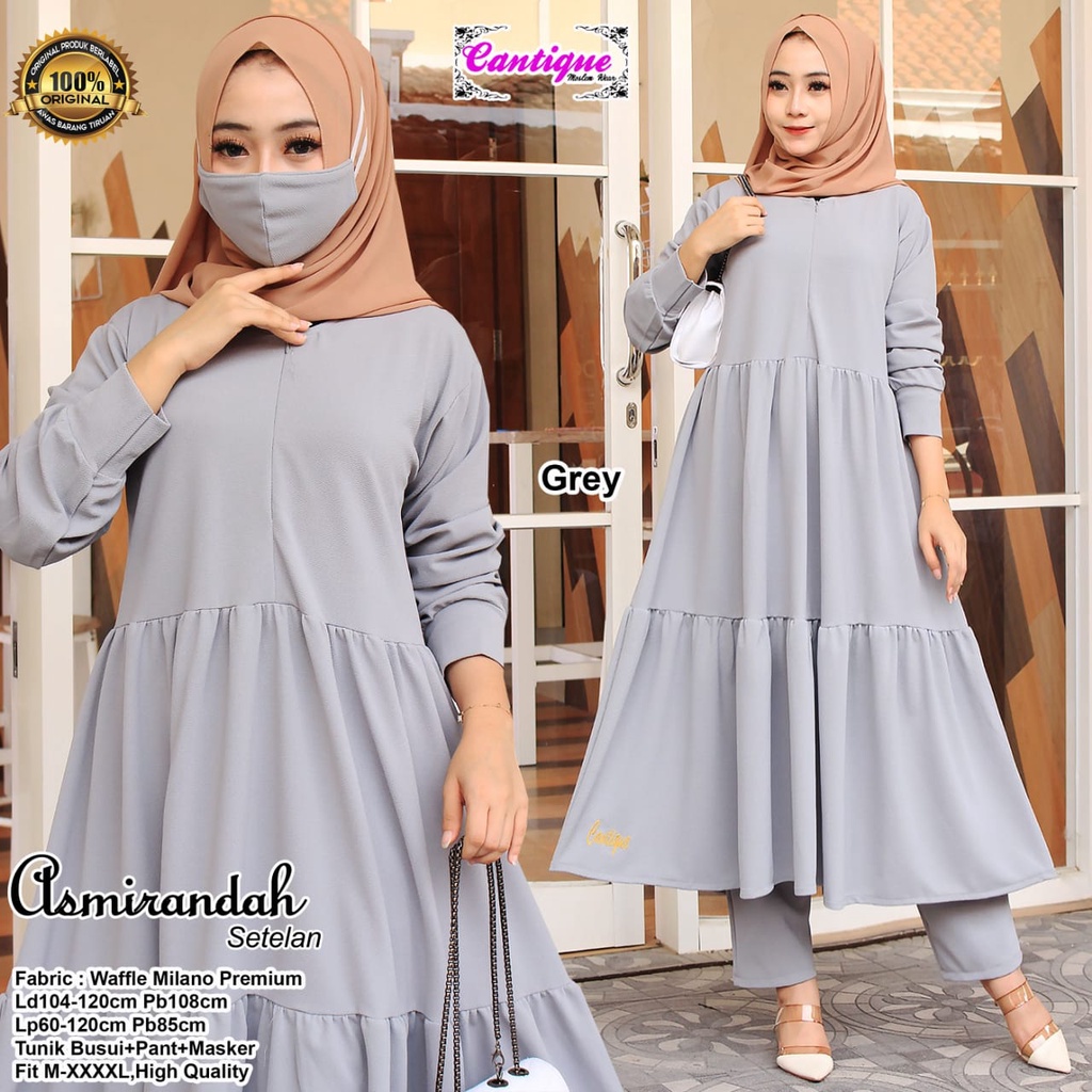 ASMIRANDAH SET//SETELAN BAJU MUSLIM WANITA DEWASA//SETELAN WANITA DEWASA MODERN 2021//HIGH QUALITY