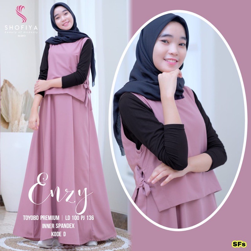 ENZY SET FRE INNER SETELAN GAMIS ANAK MUSLIMAH ORI BY SHOFIYA BTC