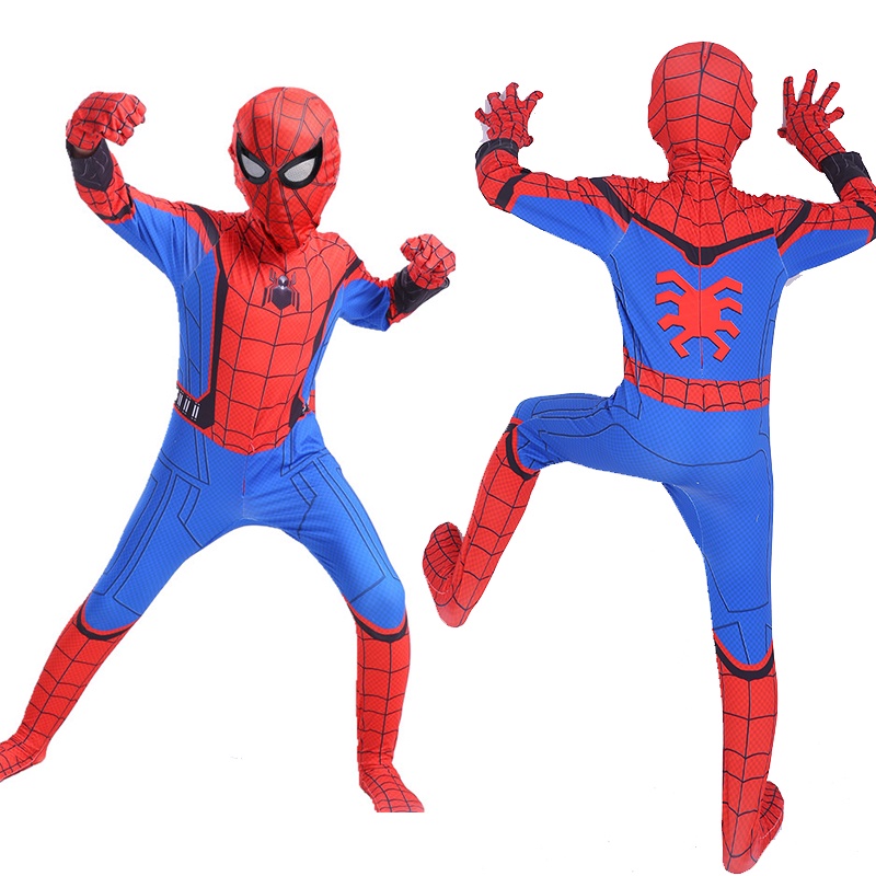 Halloween Cosplay Party Kostum Anak Spiderman Amazing Costume Anak Spiderman Baju + Topeng