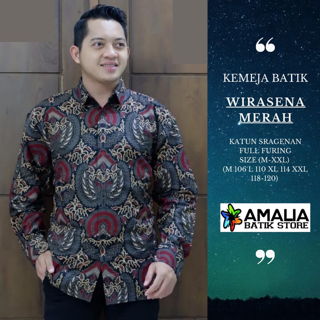 WIRASENA MERAH BATIKSOLOAMANAH KEMEJA BATIK PRIA SOLO LENGAN PENDEK LAPIS FURING ATASAN BATIK PREMIUM MODERN WIGUNA GOLD PARANG BIRU KAWUNG WIRO GINANDRA AKAR KLAWU UWER UNGU ABSTRAK AMALIA KOPI HITAM NGOPI KEJAYAN GALING IRSO ALJAYA KENCONO UNGU KLA SM