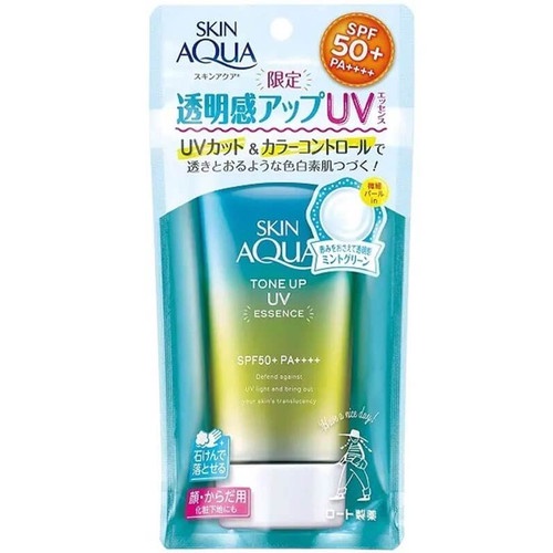 ❣️Rakkistore99❣️ SKIN AQUA Tone Up UV Essence Mint Green 40g (HIJAU)