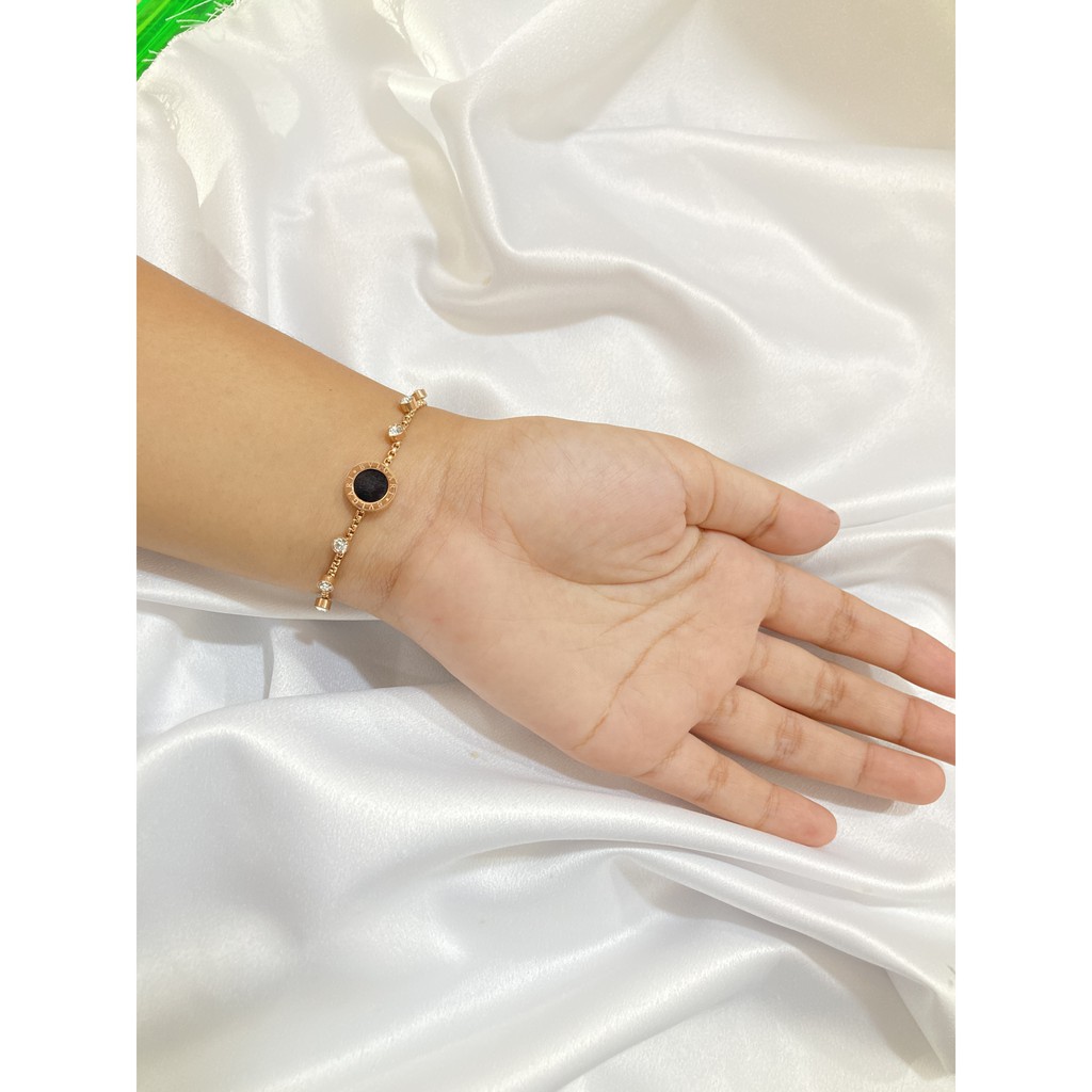Gelang Serut Titanium Anti Karat Aksesoris Perhiasan Wanita GLT-035