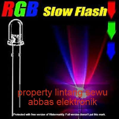 10PCS led 3 warna kedip rgb red green blue merah hijau biru kedip 5mm