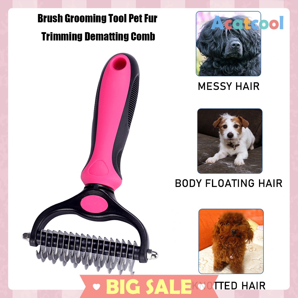 Brush Grooming Tool Cat Pet Fur Trimming Dematting Deshedding Brush Comb