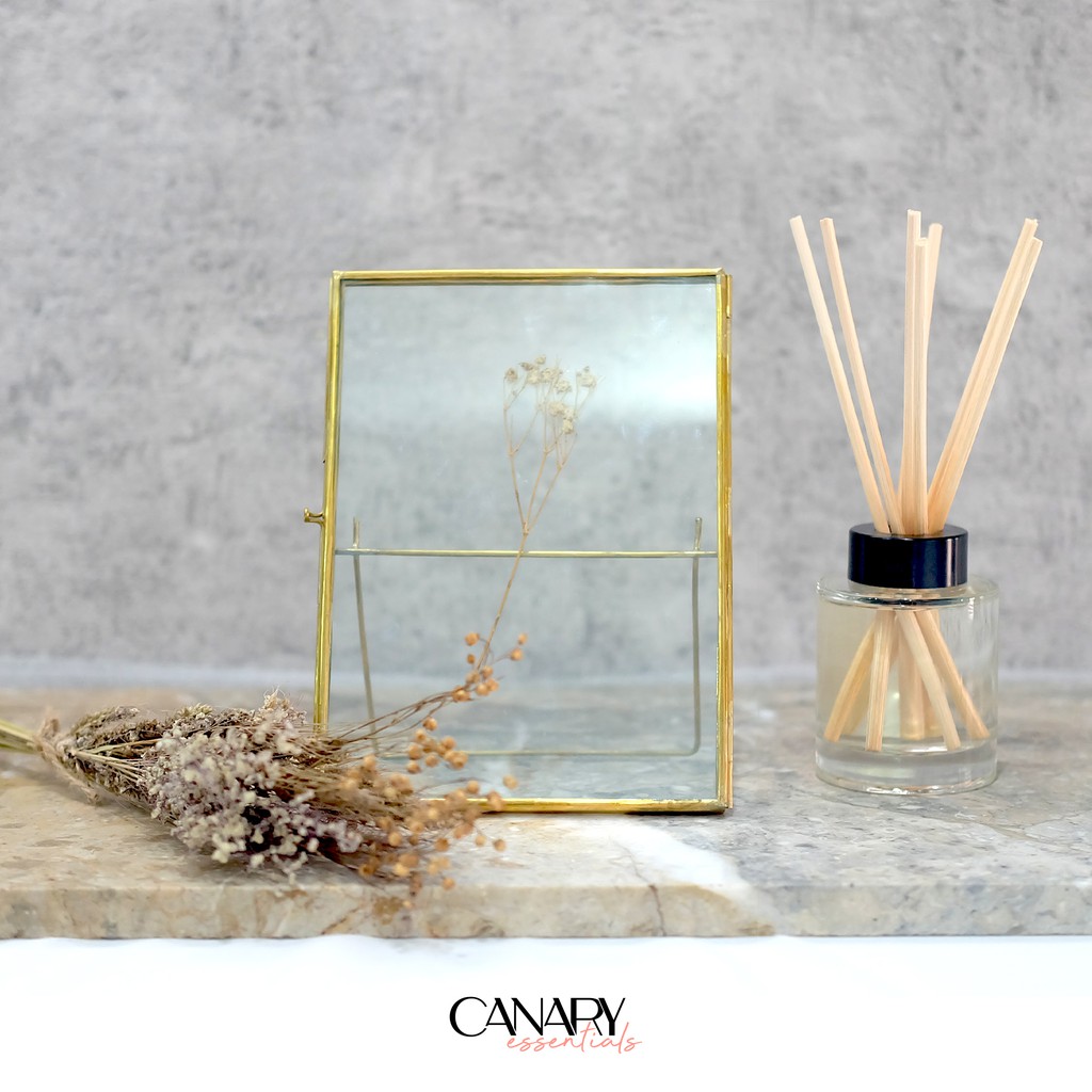 Bingkai / Frame Foto 5R - Brass Gold Standing Single Frame - Terrarium - Dekorasi