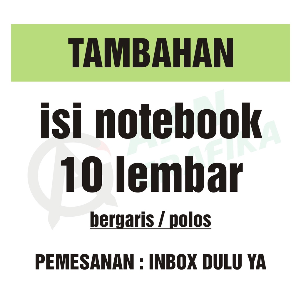 

Tambahan isi Notebook Spiral A5 dan A6