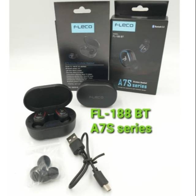 EARPHONE HEADSET WIRELESS BLUETOOTH FLECO A7S