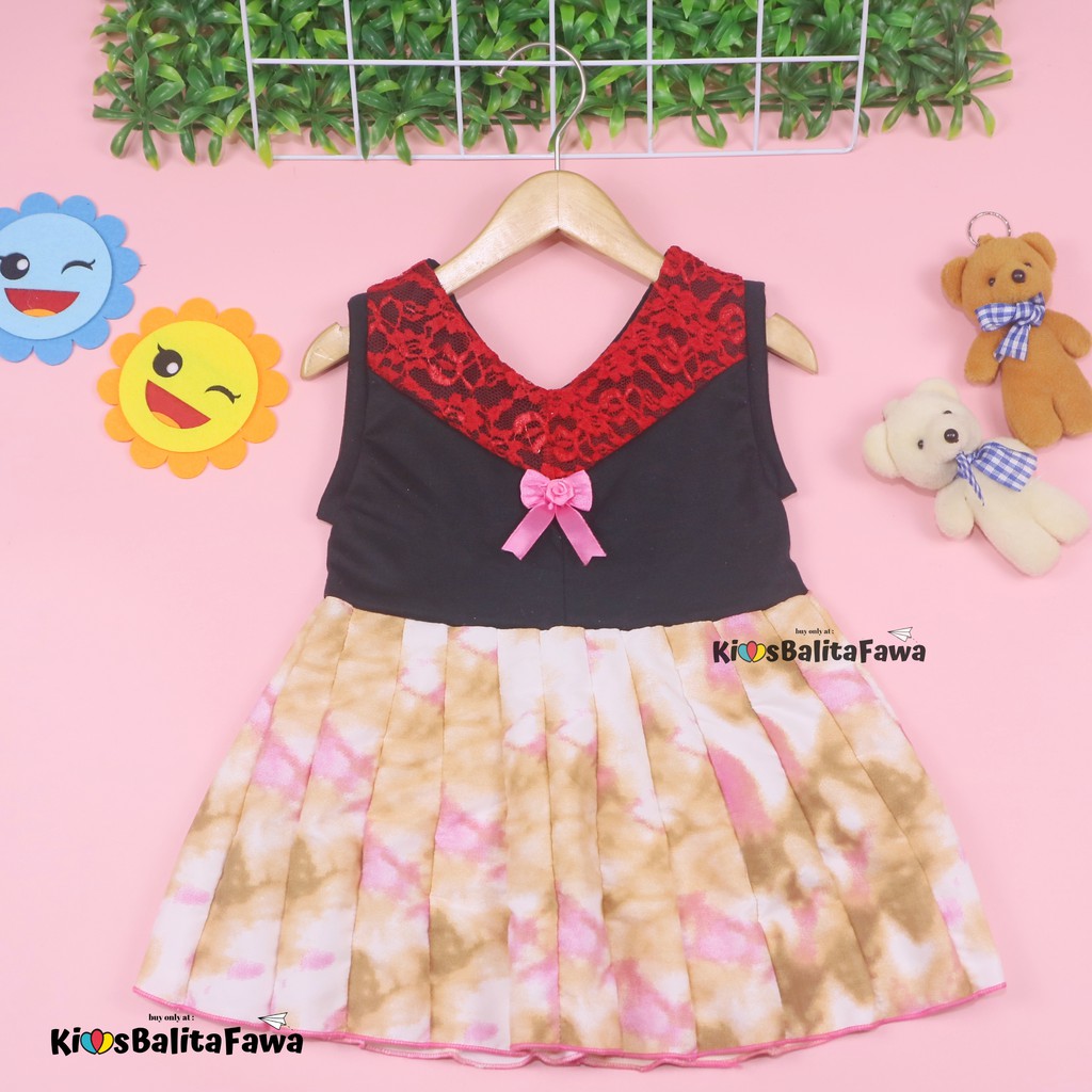 Dress Meira uk Bayi - 4 Tahun / Dres Baby Anak Perempuan Brukat Kensi Import Gaun Pesta Cewek Murah