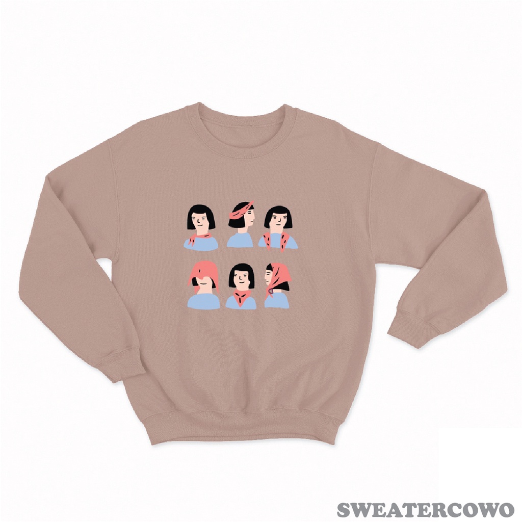 Sweaterpolos Basic Sweater BOHO ( Sablon ) Unisex Pria &amp; Wanita