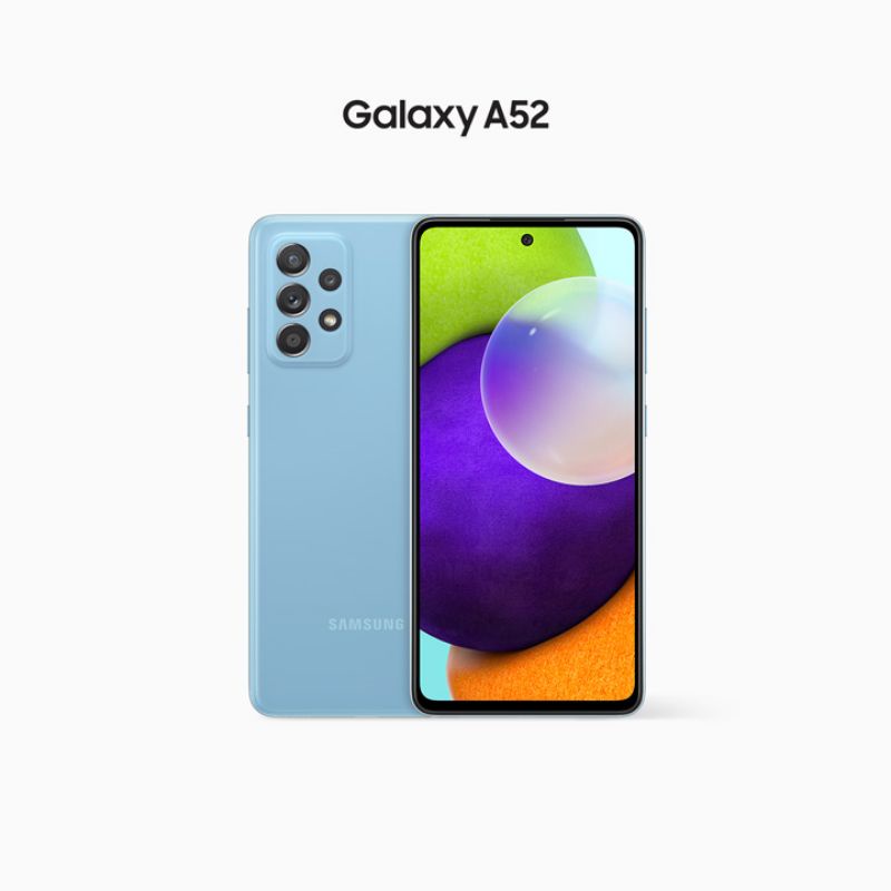 HP Baru Samsung Galaxy A52 8/256 Ram 8GB Rom internal 256GB - New SEIN Original Garansi Resmi - Handphone Tipe Tinggi - 64MP NFC Super AMOLED - Warna Terbaru Black violet Blue White Hitam Ungu Biru Putih - 8/128 8GB/128GB 8GB/256GB 128GB 8 128 256 GB-Awesome Blue