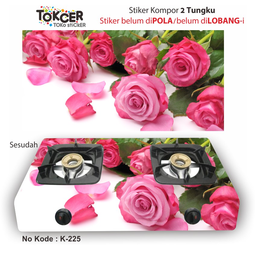 Stiker Kompor 2 Tungku Bunga Tulip