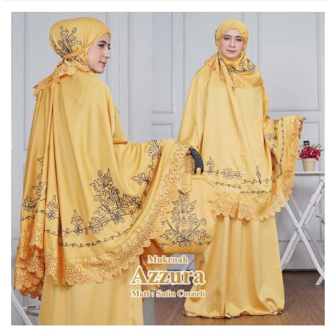 BAHAN SATIN PREMIUM | AA SYAFINA MUKENA DEWASA KATUN BESTWAY RENDA POLOS Putih Kuning Hijau Abu