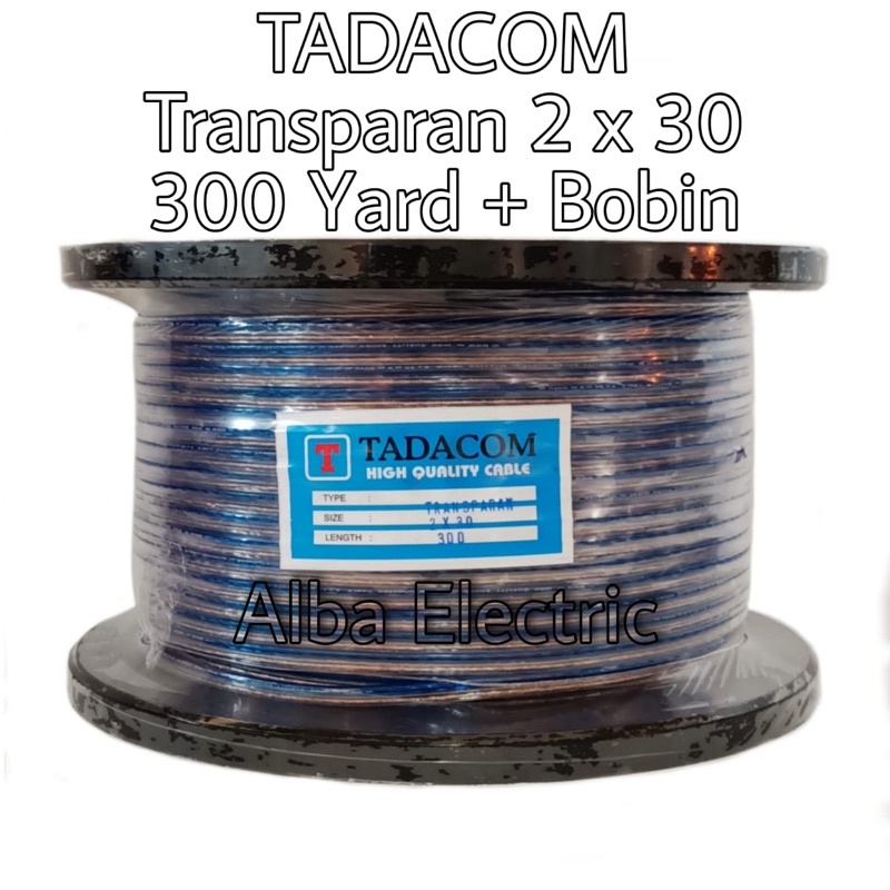 Kabel Transparan 2x30 300 Yard + Bobin Tadacom Kabel Bening