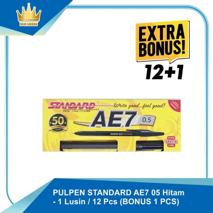 

Pulpen Standard AE7 05 Hitam - 1 Lusin / 12 Pcs