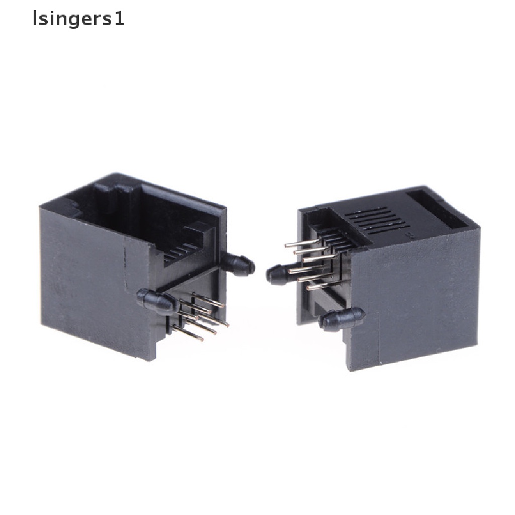 (lsingers1) 10pcs / set RJ11 RJ12 6P6C Soket Jack Internet Komputer