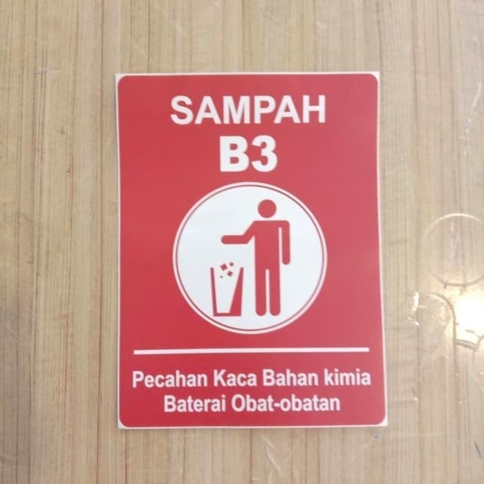 

sign stiker sampah B3 / sticker sampah kaca kimia obat-obatan