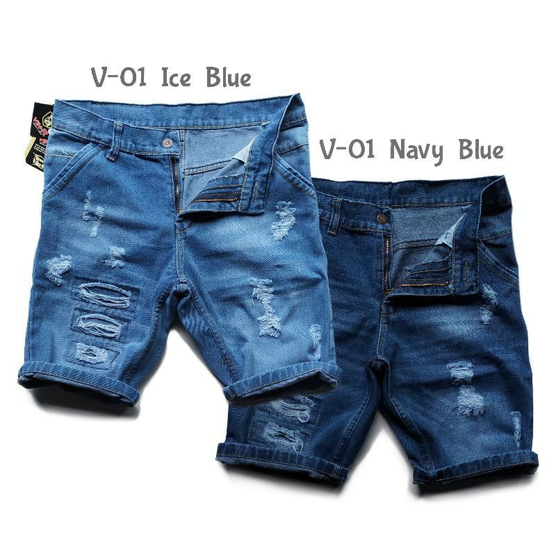 Jeans sobek pendek distro/Levis robek pria