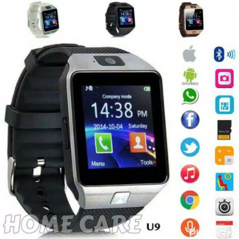 JAM TANGAN KEKINIAN SMARTWATCH U9 /JAM TANGAN HP/JAM TANGAN ANDROID/JAM TANGAN DZ09 ORIGINAL