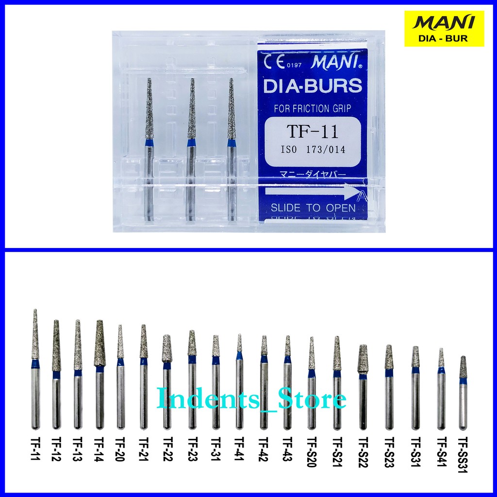 Jual Mani Dental Bur Diamond Fissure Taper Flat Shopee Indonesia