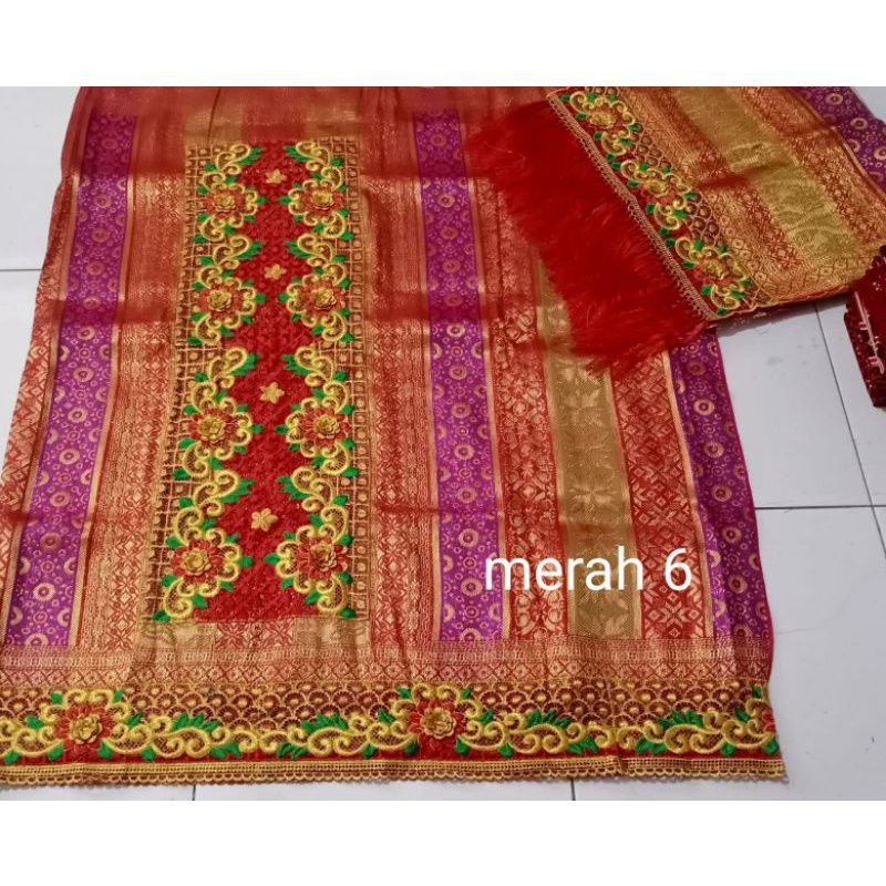 Songket Asli Mesin Palembang Timpal Bordir