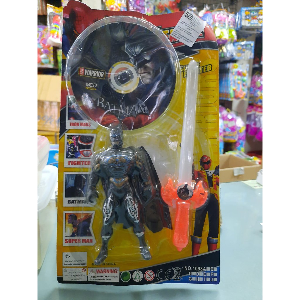 Mainan figure batman dvd keping pedang sword avengers warrior vcd