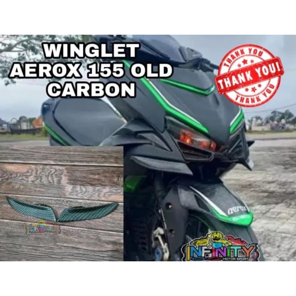 WINGLET AEROX 155 CARBON 2017 2018 2019 2020 WINGLET YAMAHA AEROX 155 AKSESORIS VARIASI MOTOR