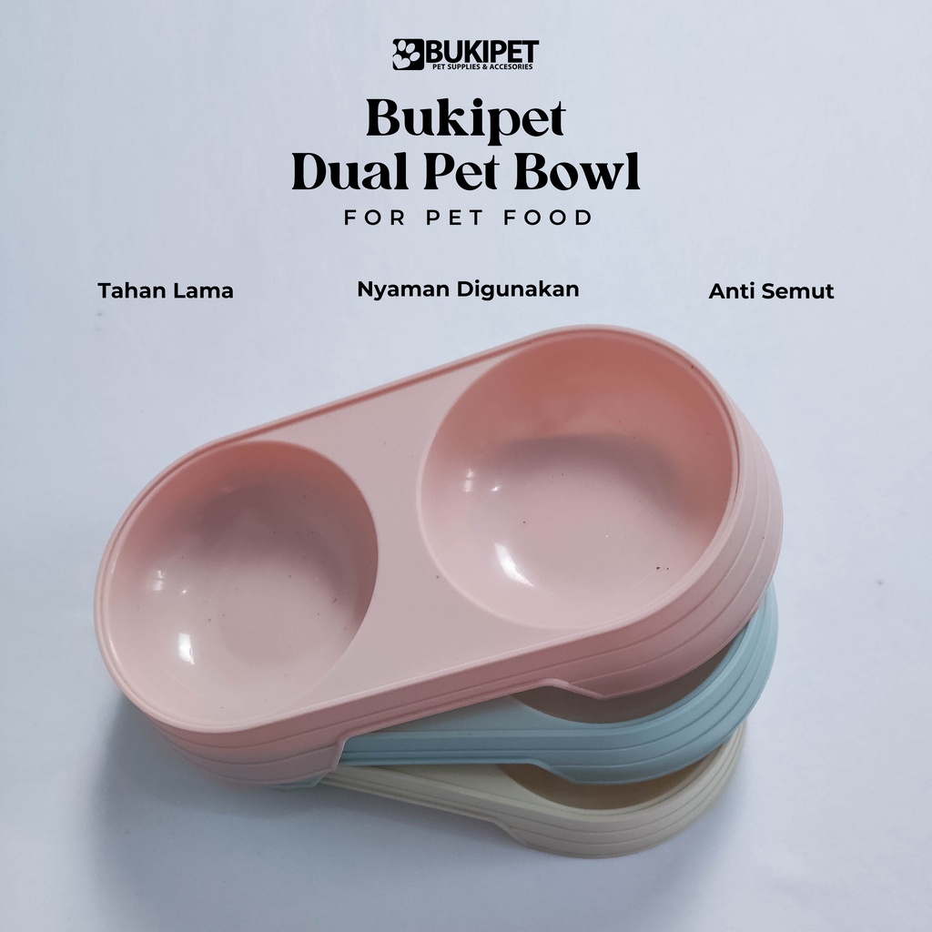 Tempat Makan Minum Kucing Anjing Pet Feeder  Anti Semut Tahan Lama Double Pet Bowl Termurah - DUAL PET BOWL