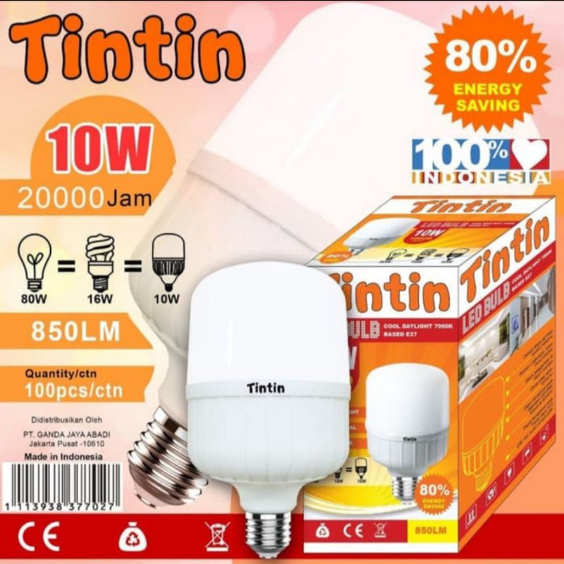 Tintin lampu LED 10W 10 Watt MURAH BERKUALITAS TERMURAH GROSIR
