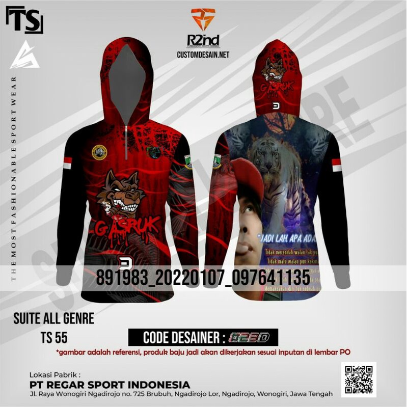 jersey custom lengan panjang berkerudung