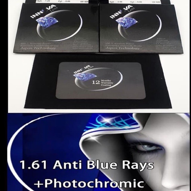 LENSA MINUS BLUERAY PHOTOCHROMIC | LENSA TIPIS HI INDEX 1.61