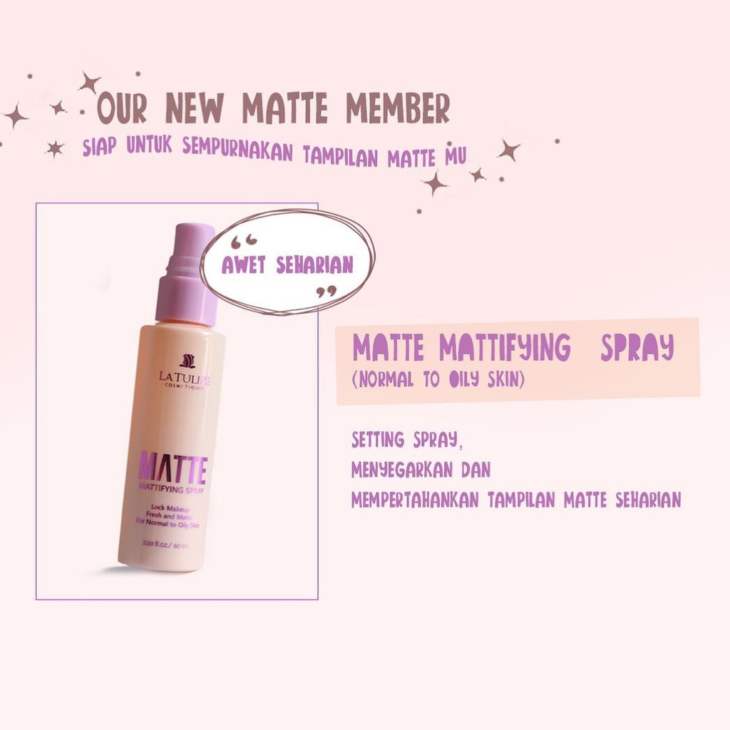 La Tulipe Matte Mattifying Spray / Setting Spray 60ml