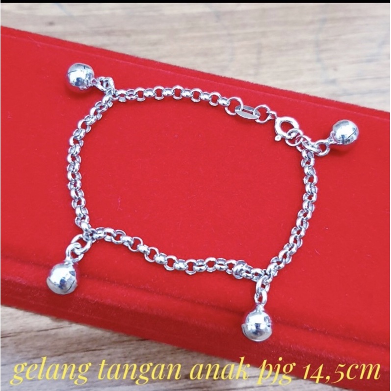 Gelang anak atau gelang bayi perak 925 lapis emas putih