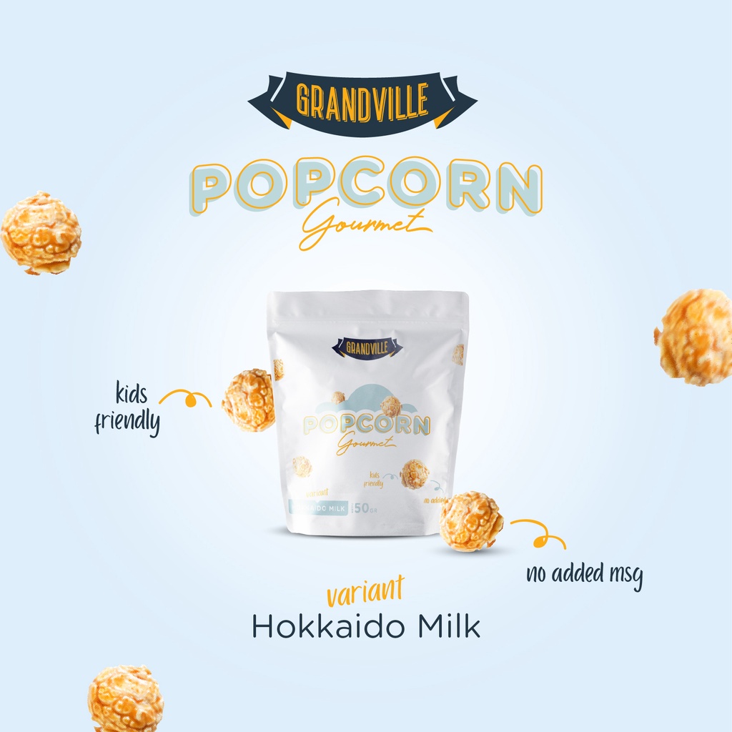 GRANDVILLE MURAH POPCORN GOURMET CRUNCHY FLOSS / HOKKAIDO MILK NON MSG A1B2C3