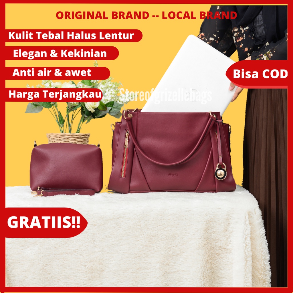 Tas Kerja Kantor Kantoran Ngantor Ngajar Ngampus Ngaji Kulit Kekinian Wanita Ibu Import Ready Batam 