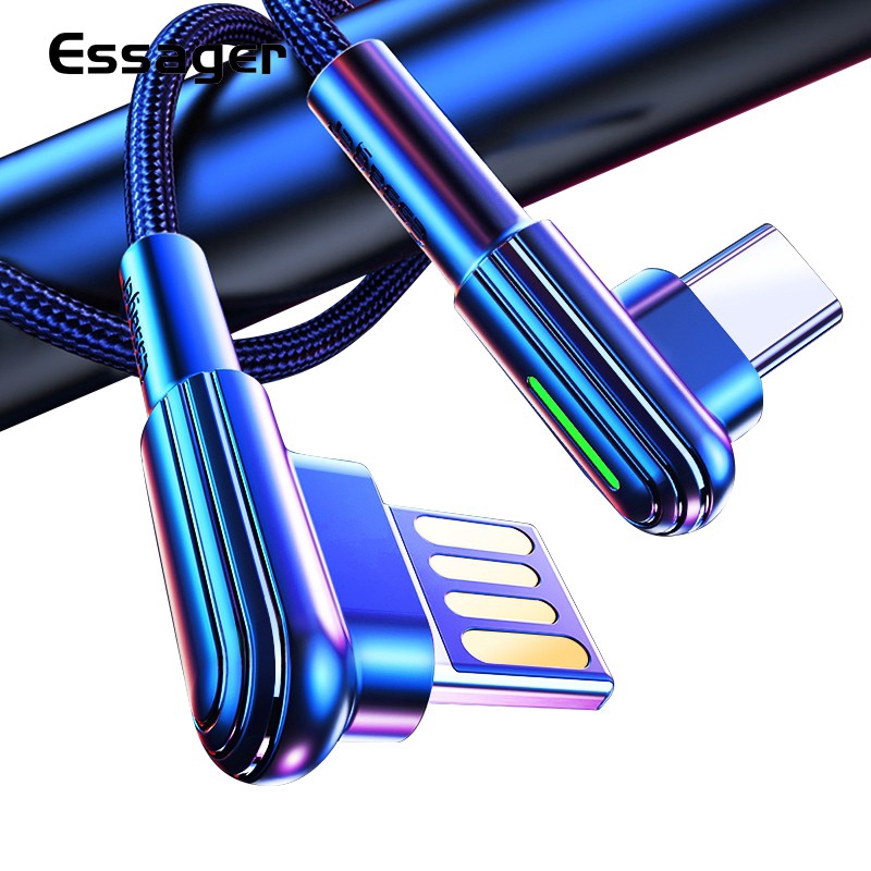 

Essager Kabel Charger Fast Charging Usb Tipe C Sudut 90 Derajat Untuk Samsung Xiaomi 3a