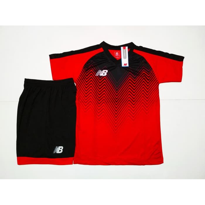 Olahraga Setelan Jersey Bola / Futsal (Cocok Untuk Kaos Tim) NB03 RED BLACK