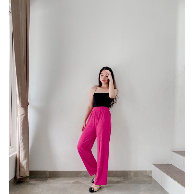 Celana Kulot Kinan Knit Pants Premium/ Haighwaist Kulot Terabaru