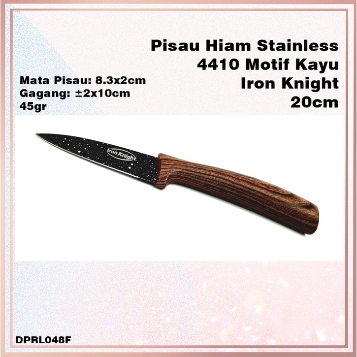 Pisau Dapur Hitam Stainless 4410 Iron Knight 20cm