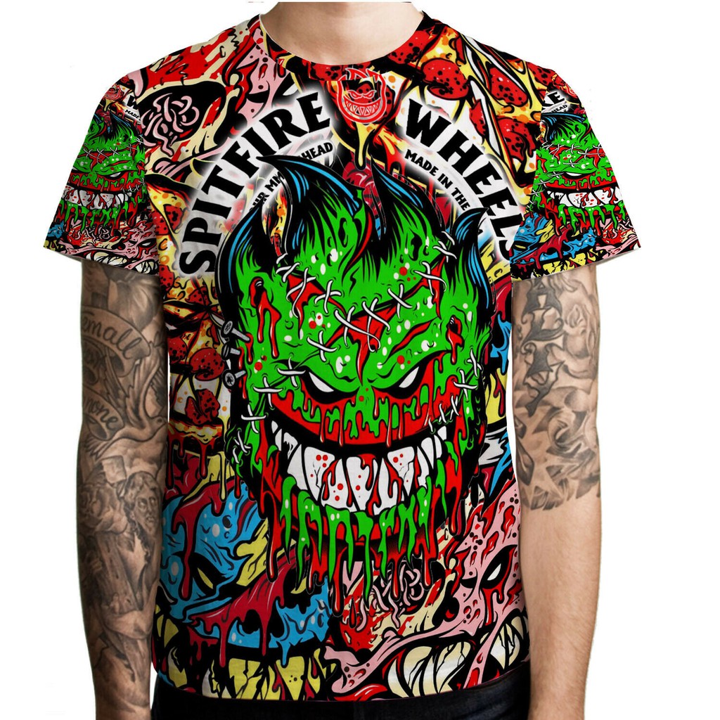 Spit Fire Skate Kaos Fullprint Pria