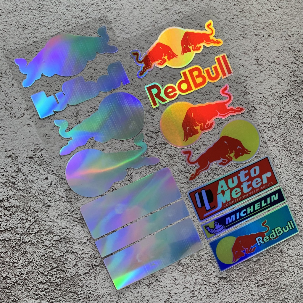 Stiker Reflektif Motif Logo Red Bull Untuk Helm Motor HONDA