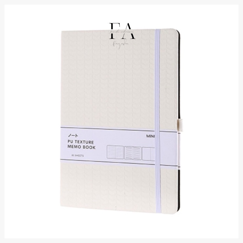 

[FAZADA] White Series - PU Textured Memo Book / Buku Memo bertekstur