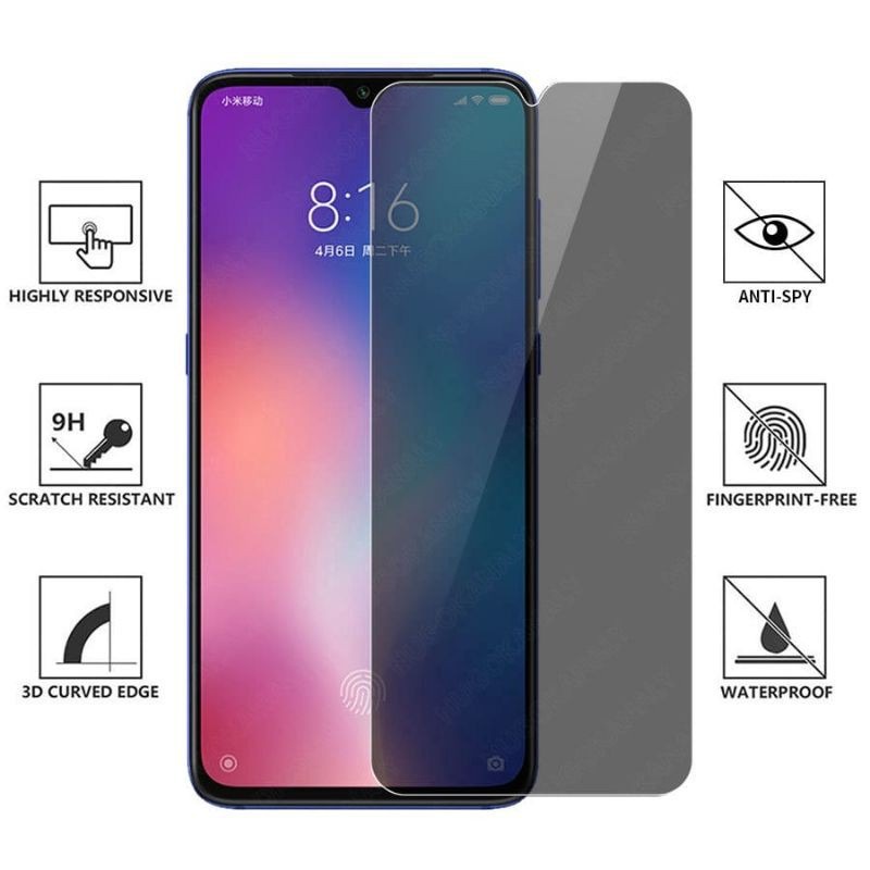 Oppo A16K A16E 6.52&quot; Tempered Glass Bening Full Ceramic Anti Spy Glare Matte