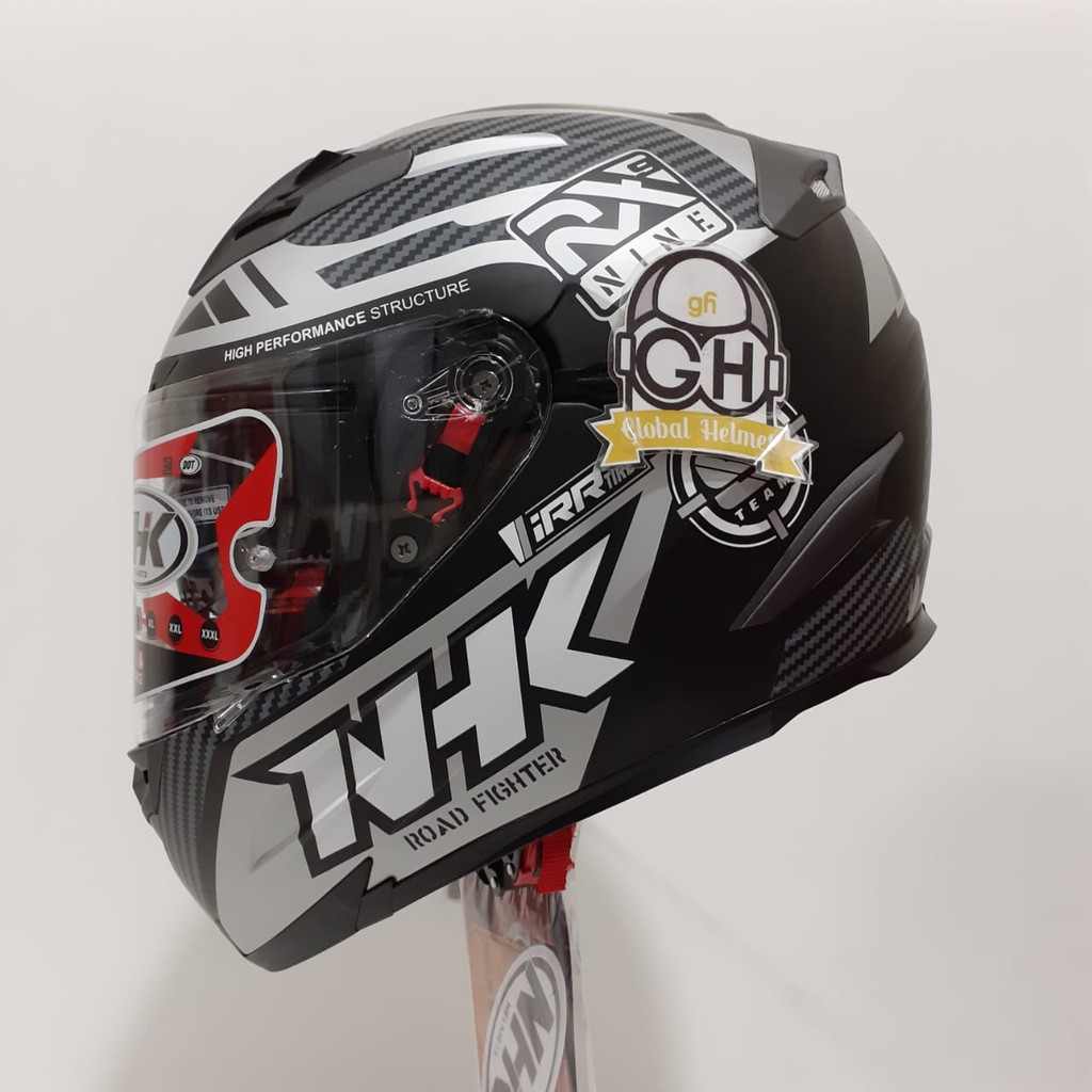 HELM NHK RX9 RACER X NHK RX-9 RACER X NHK RX NINE BLACK DOFF SILVER