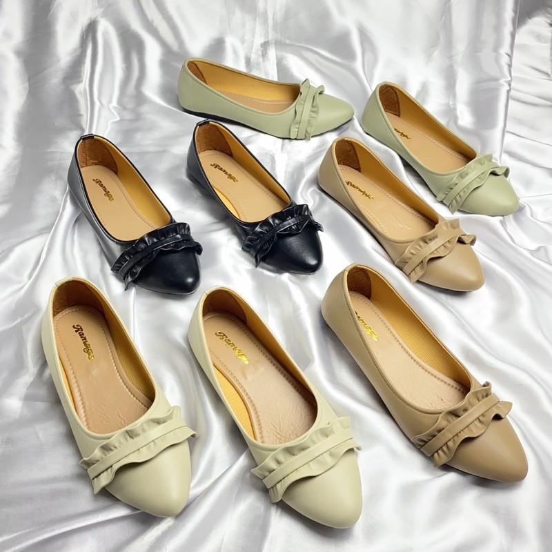 SALE PROMO MURAH QQ 31 - Sepatu Kerja Wanita / Flat shoes / Flat Wanita / Sol Non Slip Karet