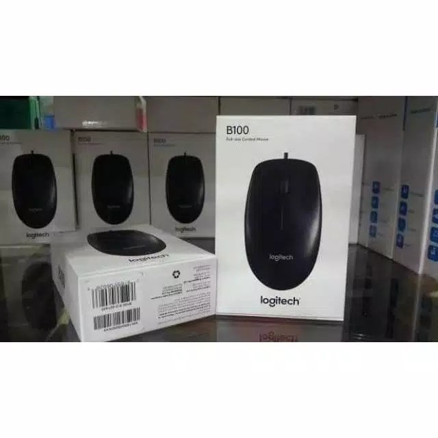 Mouse Laptop Hitam logitech Bagus - LOGITECH mouse cable B100 smooth cursor control komputer laptop