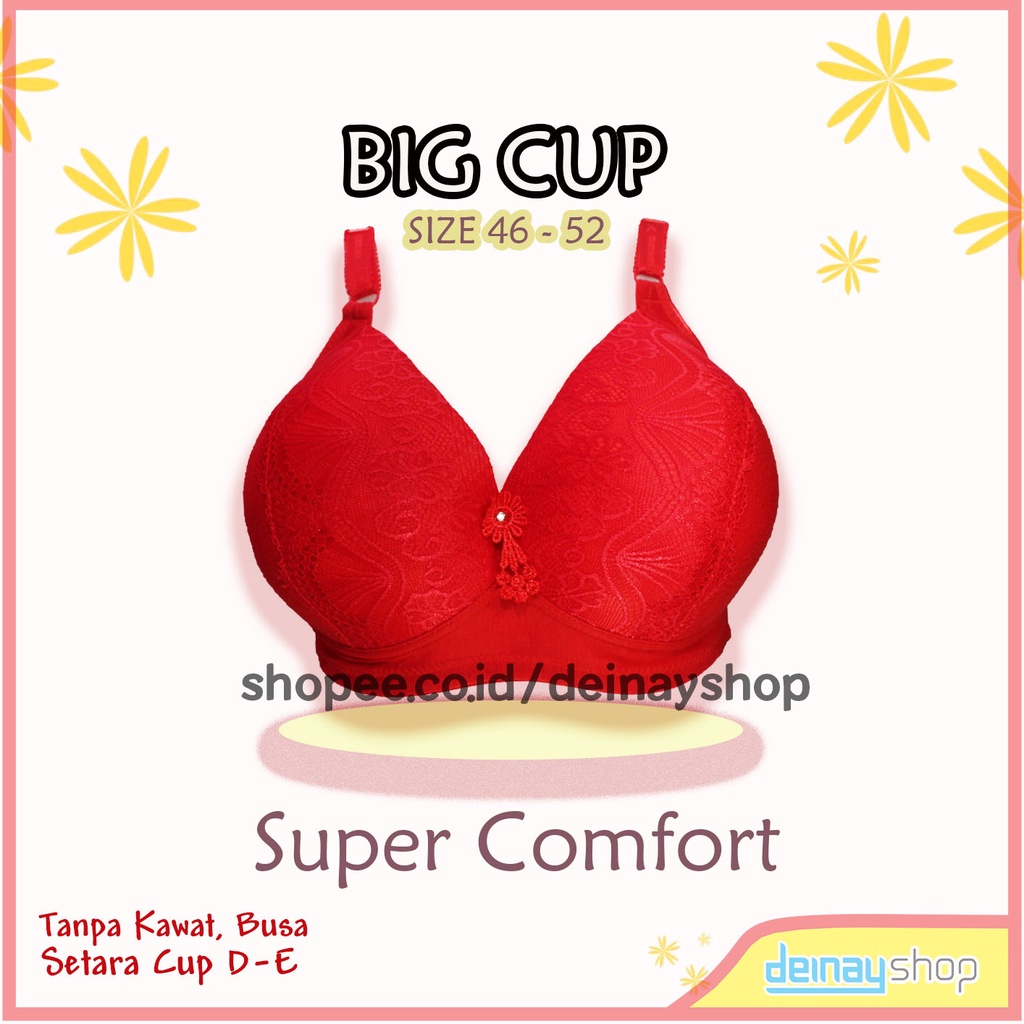 Bra BH Busa Tanpa Kawat Jumbo Big Size Cup Besar Size 46 - 52
