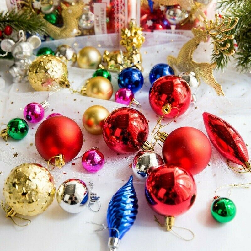 [Christmas Home Decoration Products] [ 30-70PCS/Box Christmas Glitter Ball][Bright and matte Christmas Tree Ball Ornament] [Xmas Home Decor Accessories]