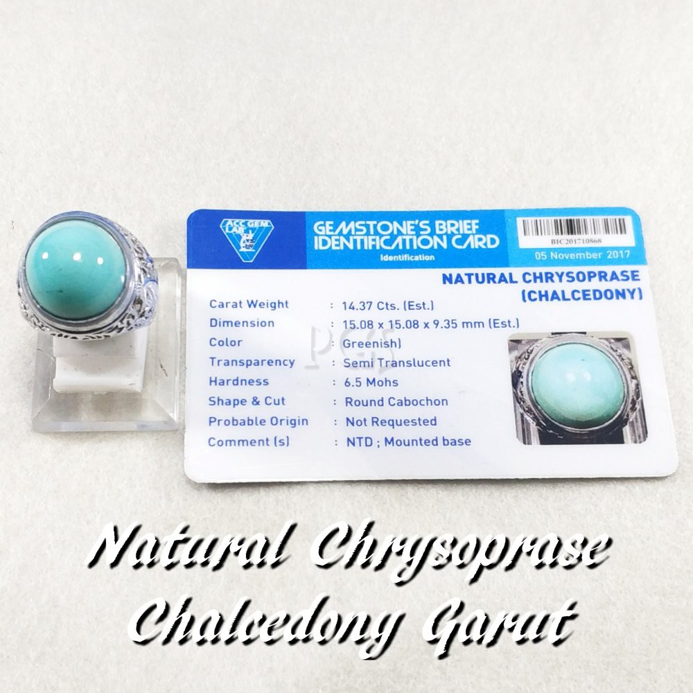 CINCIN BATU AKIK NATURAL CHRYSOPRASE CHALCEDONY GARUT MUMBUL INCLUDE MEMO RING PERAK HANDMADE